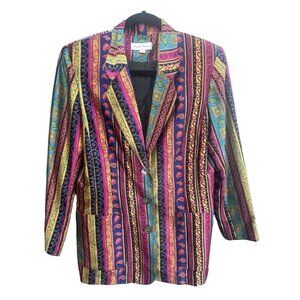 VTG  Balla Valentina Women's Praisley Silk Blazer Size Medium